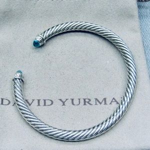 DAVID YURMAN 5mm Cable Bracelet with Blue Topaz